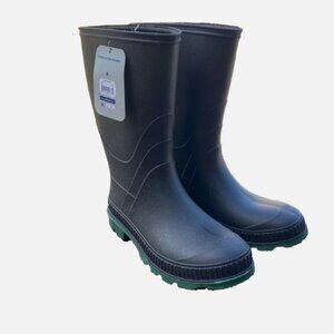 George  Women's 12" Shaft Black W Greensoles Dairy Rubber Boots